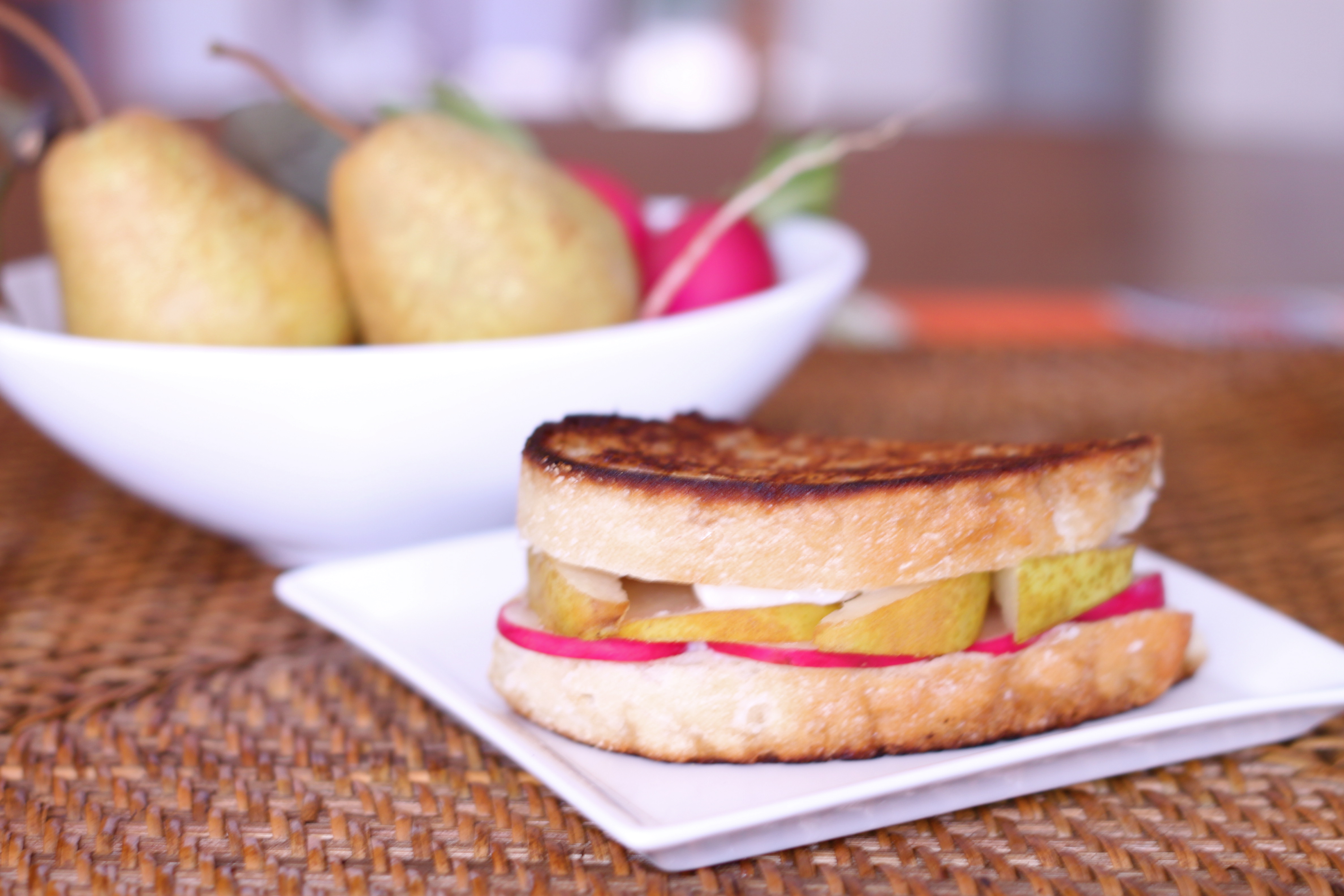 Pear and Brie Grilled Cheese Sandwich