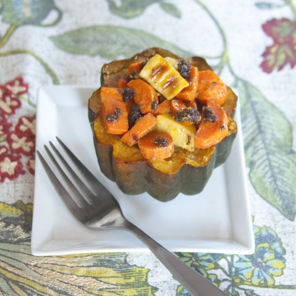 Roasted Root Vegetable and Squash with Cranberry Pesto