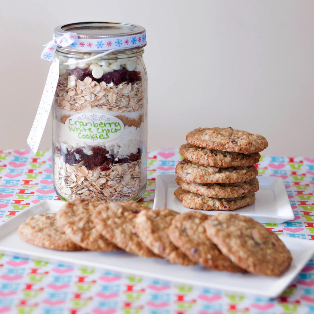 Cranberry White Chocolate Chip Cookies Mix in a Jar